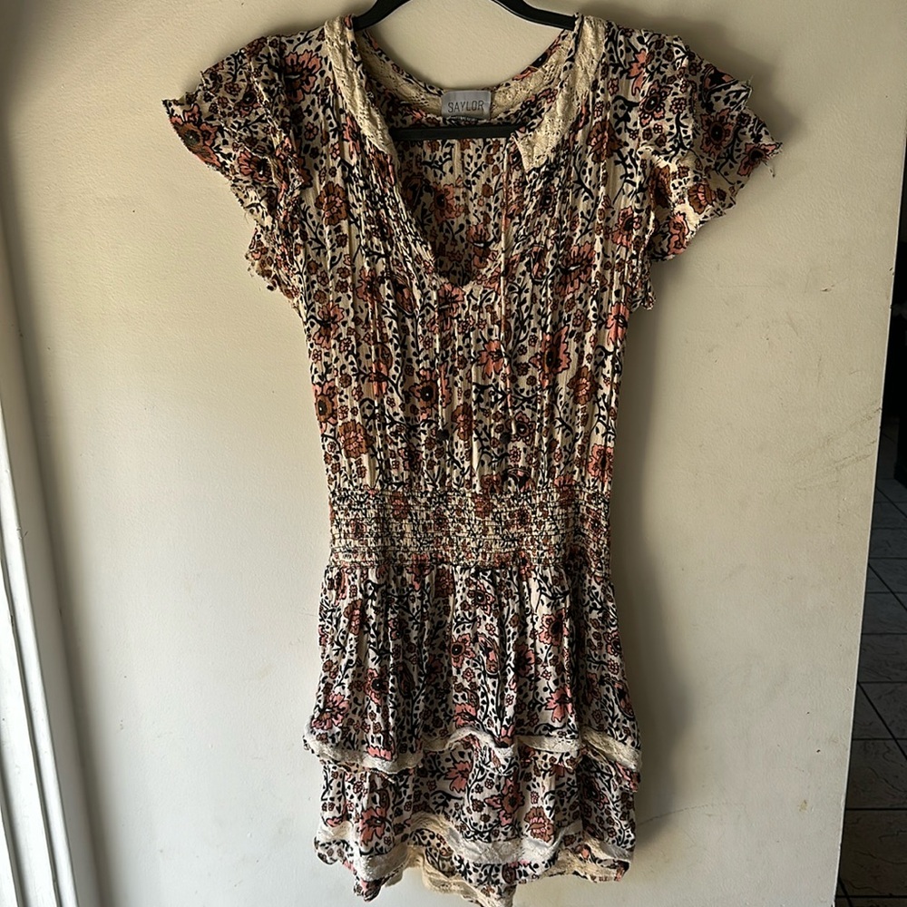 Saylor Paisley Blouson Floral dress